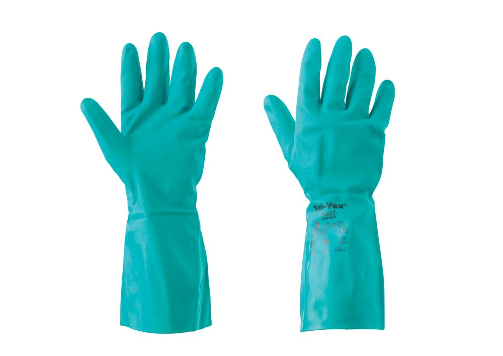 Ansell Sol-Vex 37-675 Chemical-Resistant Gloves Blue Large Reviews