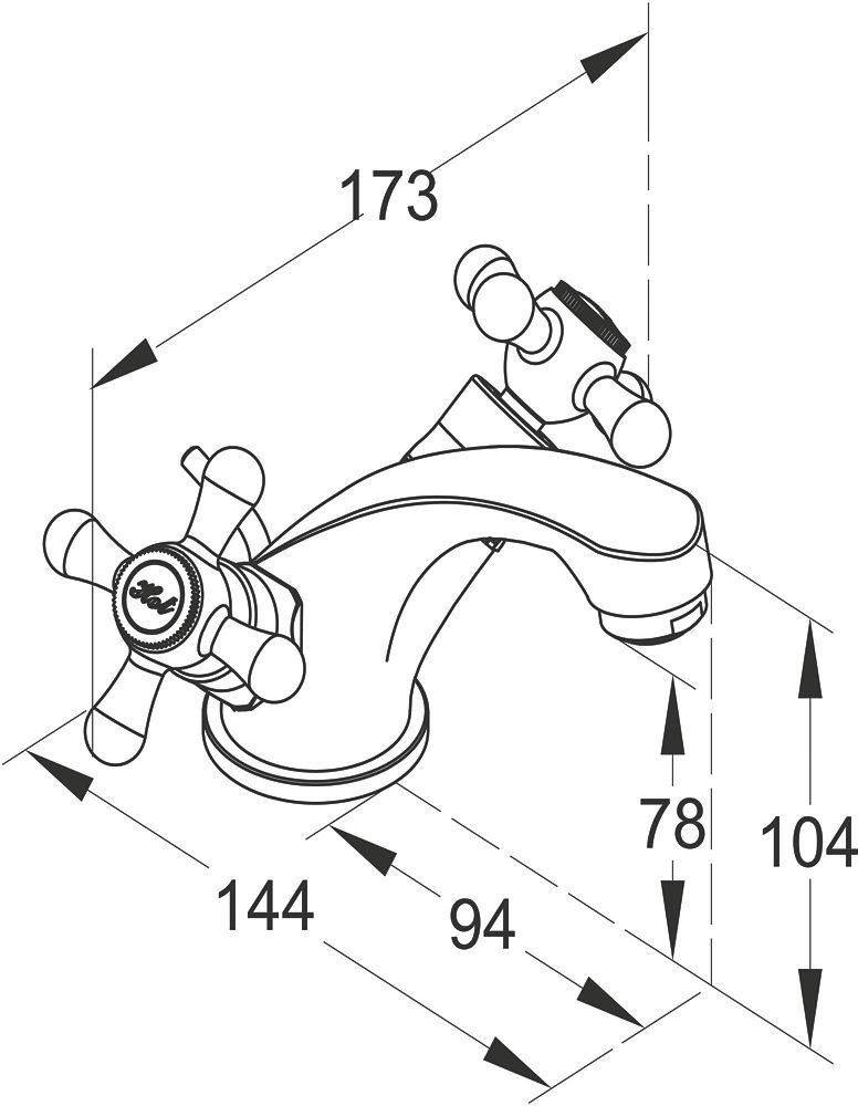 Etel Basin Mono Mixer Tap with Pop-Up Waste