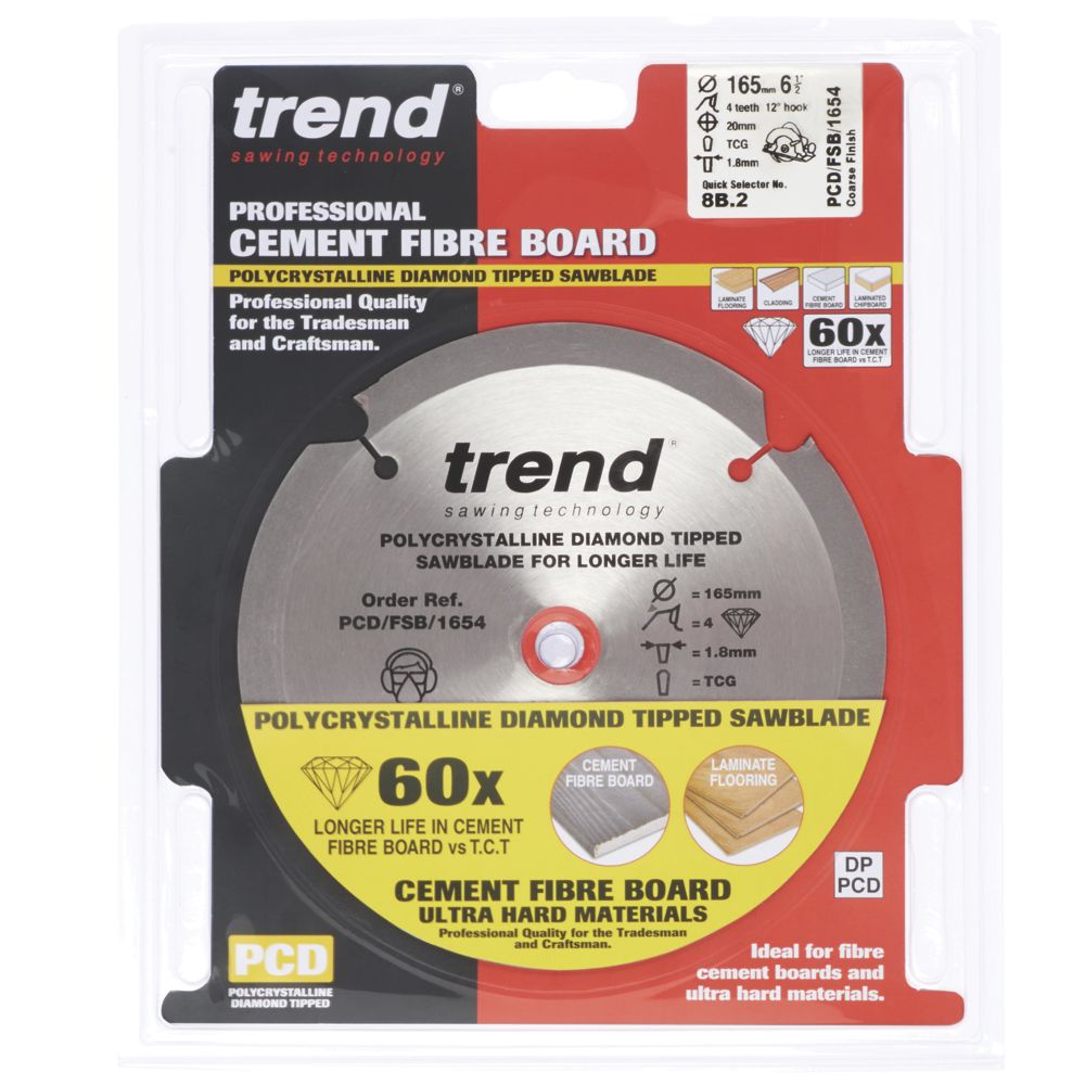 Trend Fibreboard Sawblade 165 x 20mm 4T