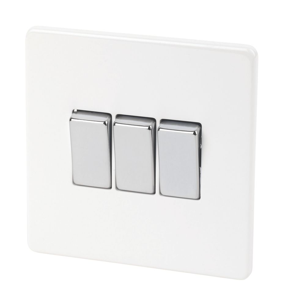 Varilight 10AX 3-Gang 2-Way Light Switch Ice White Reviews