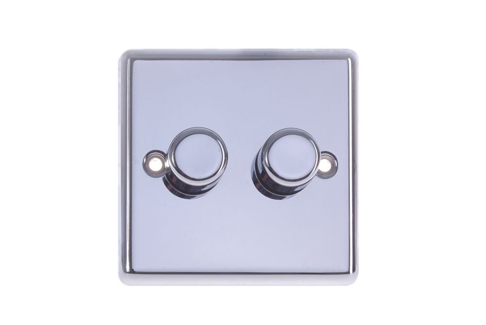 LAP 2-Gang 2-Way LED Dimmer Switch Polished Chrome