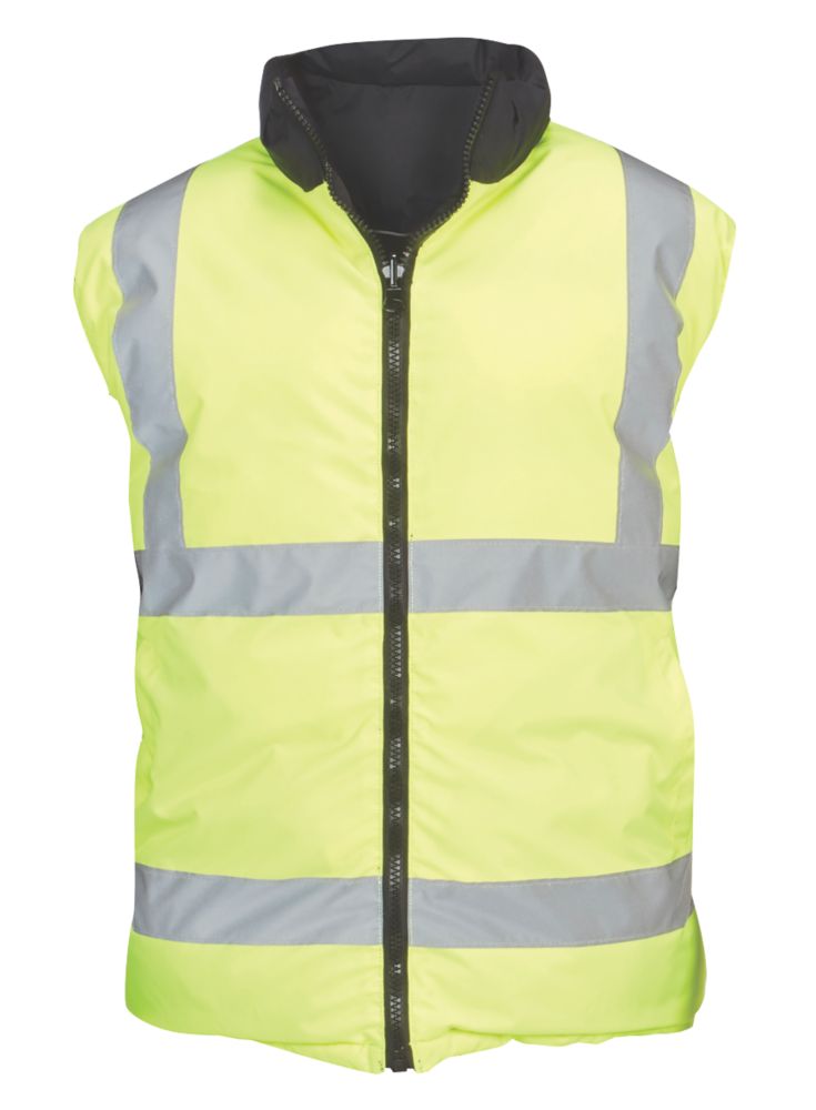 Reversible Hi-Vis Body Warmer Yellow / Black Large 43-46