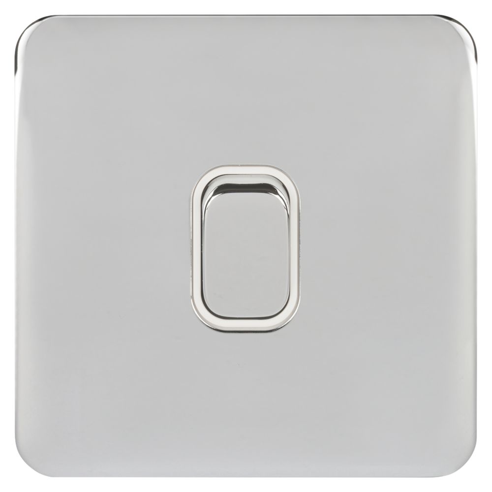 Schneider Electric Lisse Deco 20AX 1-Gang DP Control Switch Polished Chrome with White Inserts