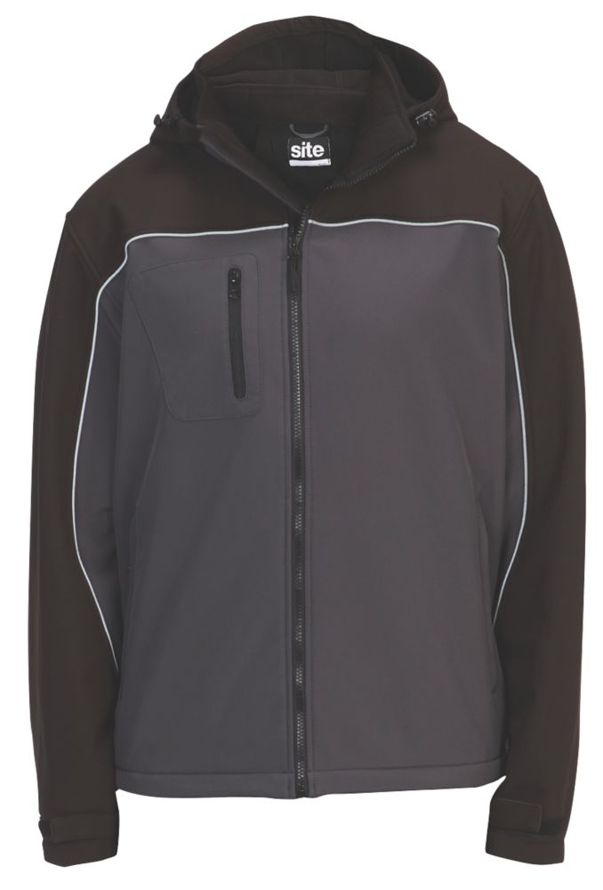 Site Kardal Water-Resistant Softshell Jacket Black / Grey Medium 48