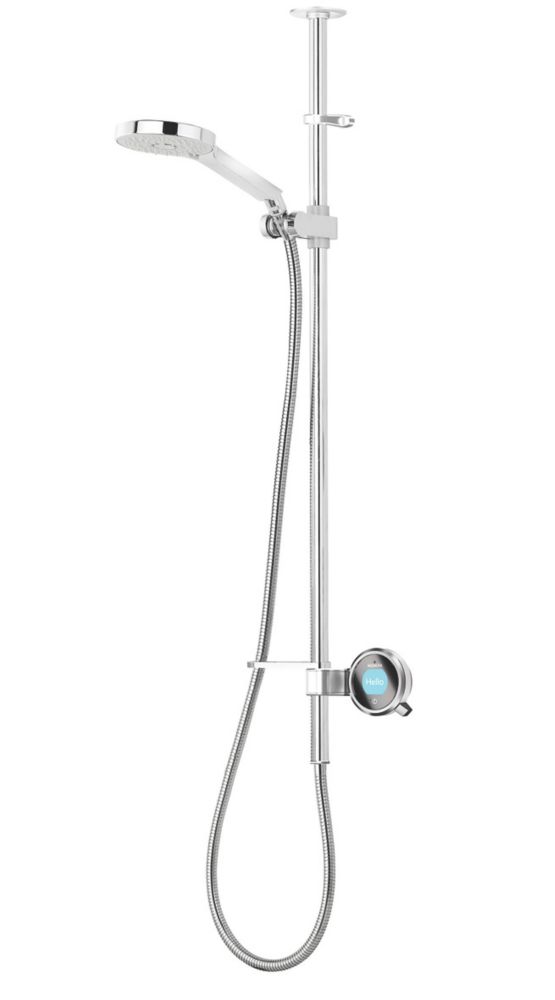 Aqualisa Q Ceiling Fed Black Chrome Thermostatic Smart Shower