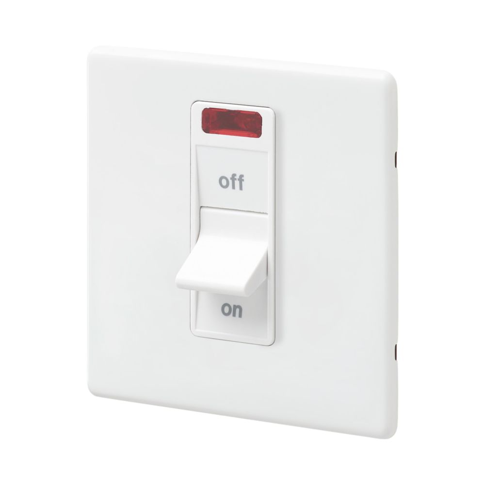 MK Aspect 32A 1-Gang DP Control Switch White with Neon with White Inserts Reviews