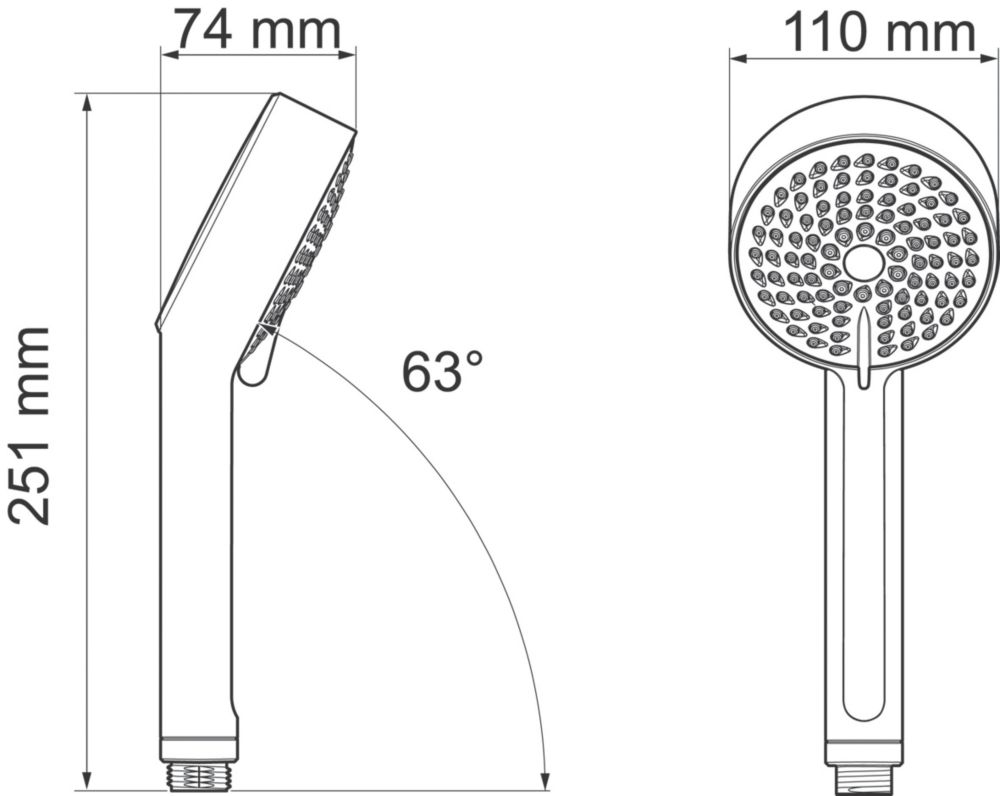 Mira Beat Shower Handset White 111 x 251mm