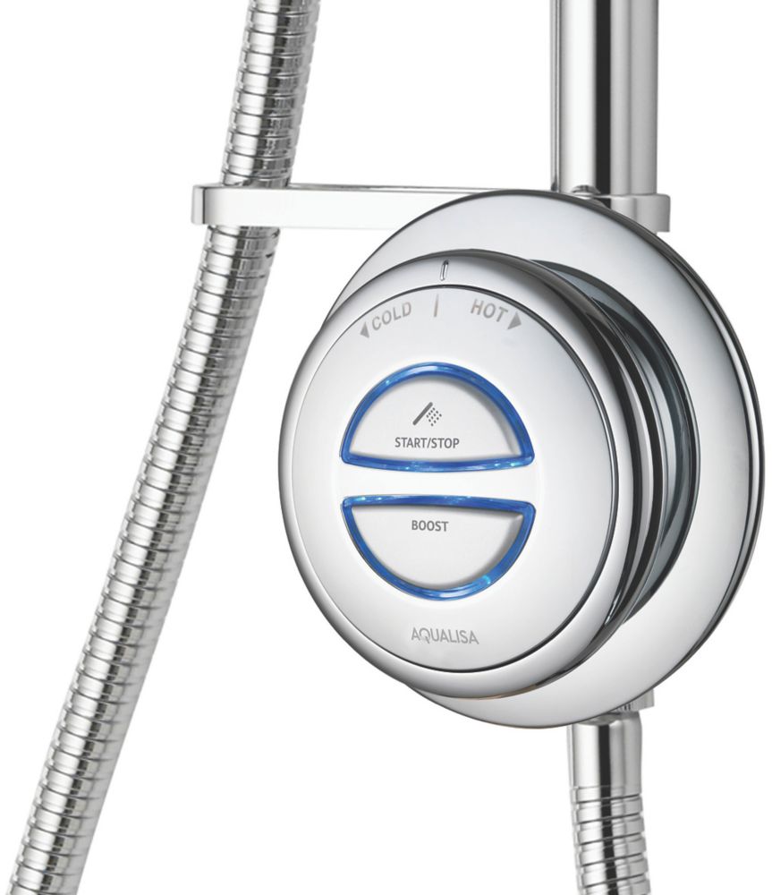 Aqualisa Quartz HP/Combi Ceiling-Fed Chrome Thermostatic Digital Mixer Shower