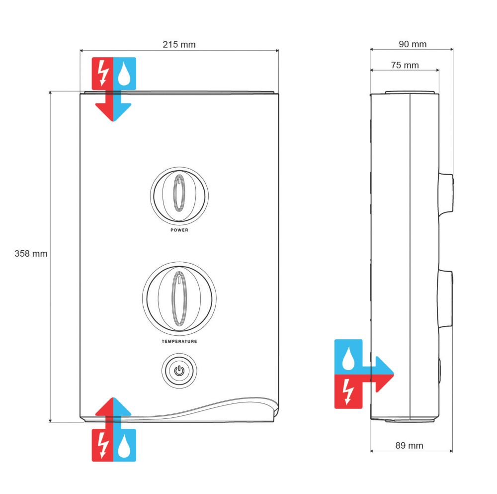 Mira Sport White / Chrome 9.8kW Thermostatic Electric Shower