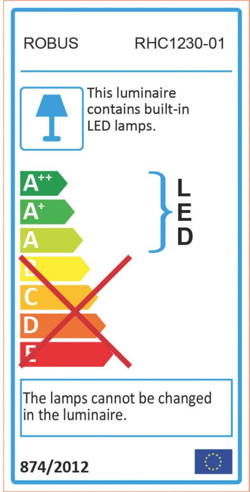 Robus RHC1230-01 LED Round Outdoor Bulkhead Black / White 12W