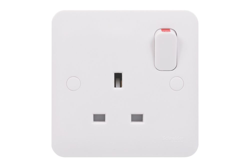 Schneider Electric Lisse 13A 1-Gang SP Switched Plug Socket White