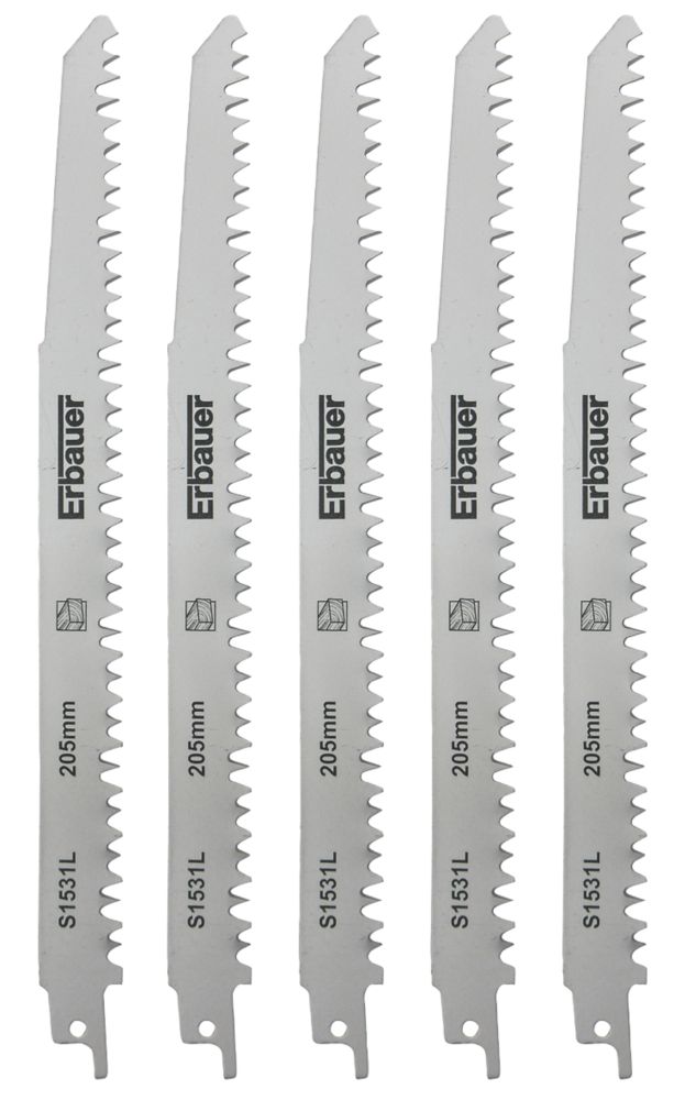 Erbauer S1531L Reciprocating Saw Blades Wood 205mm 5 Pack Reviews