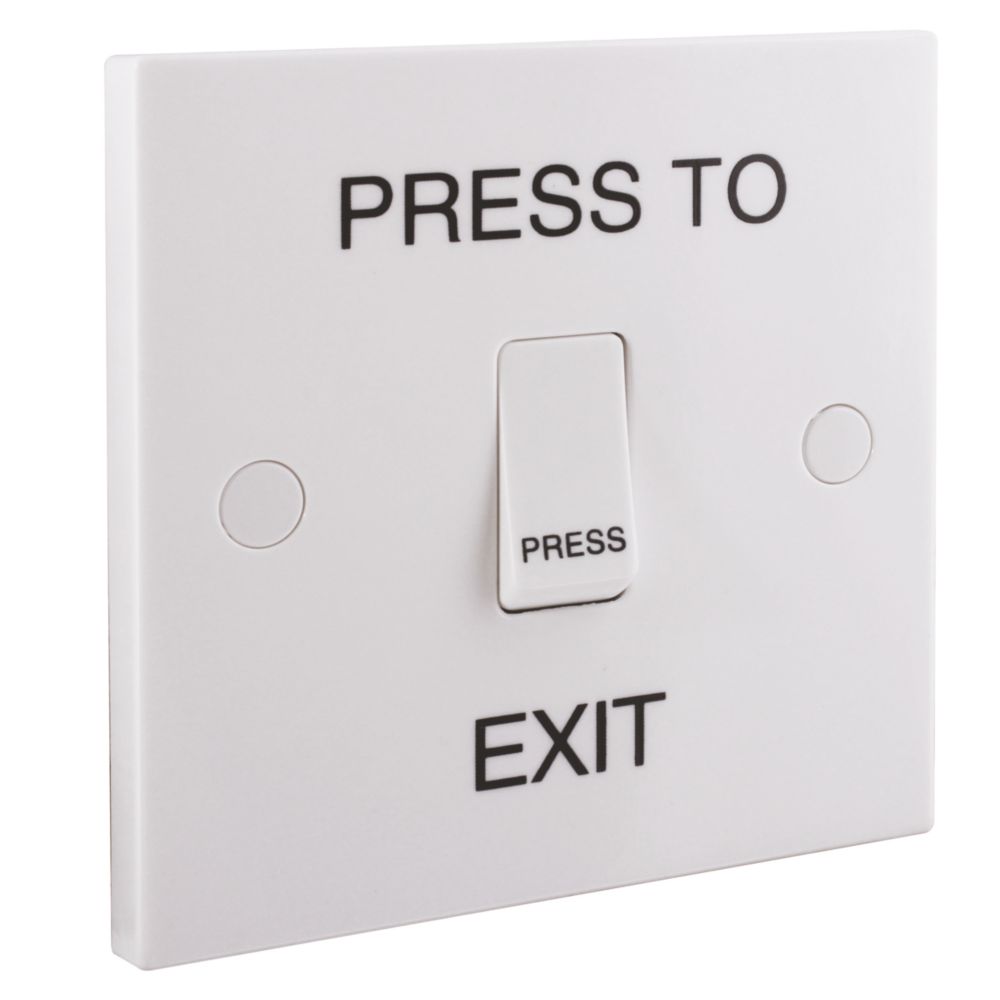 British General 900 Series 10AX 1-Gang 2-Way 'Press to Exit' Retractive Switch White