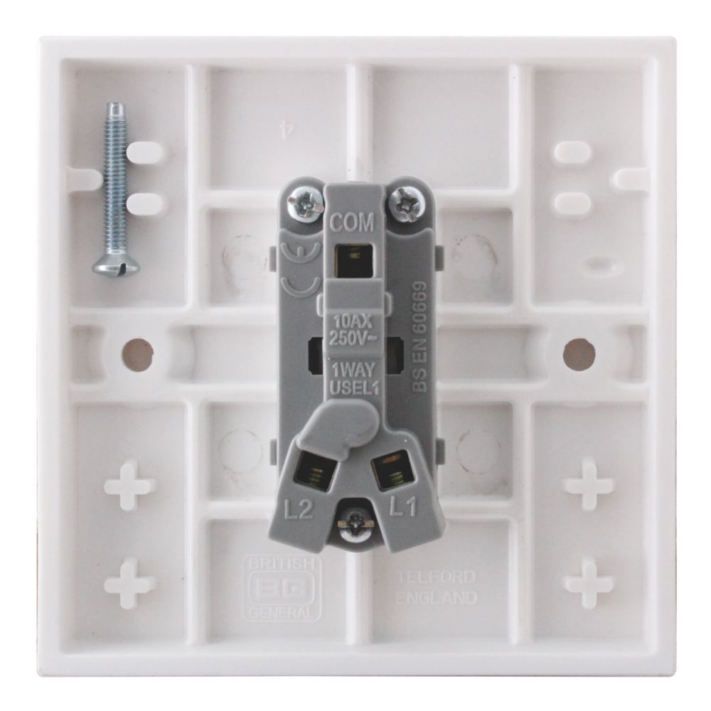 British General 900 Series 10AX 1-Gang 2-Way 'Press to Exit' Retractive Switch White