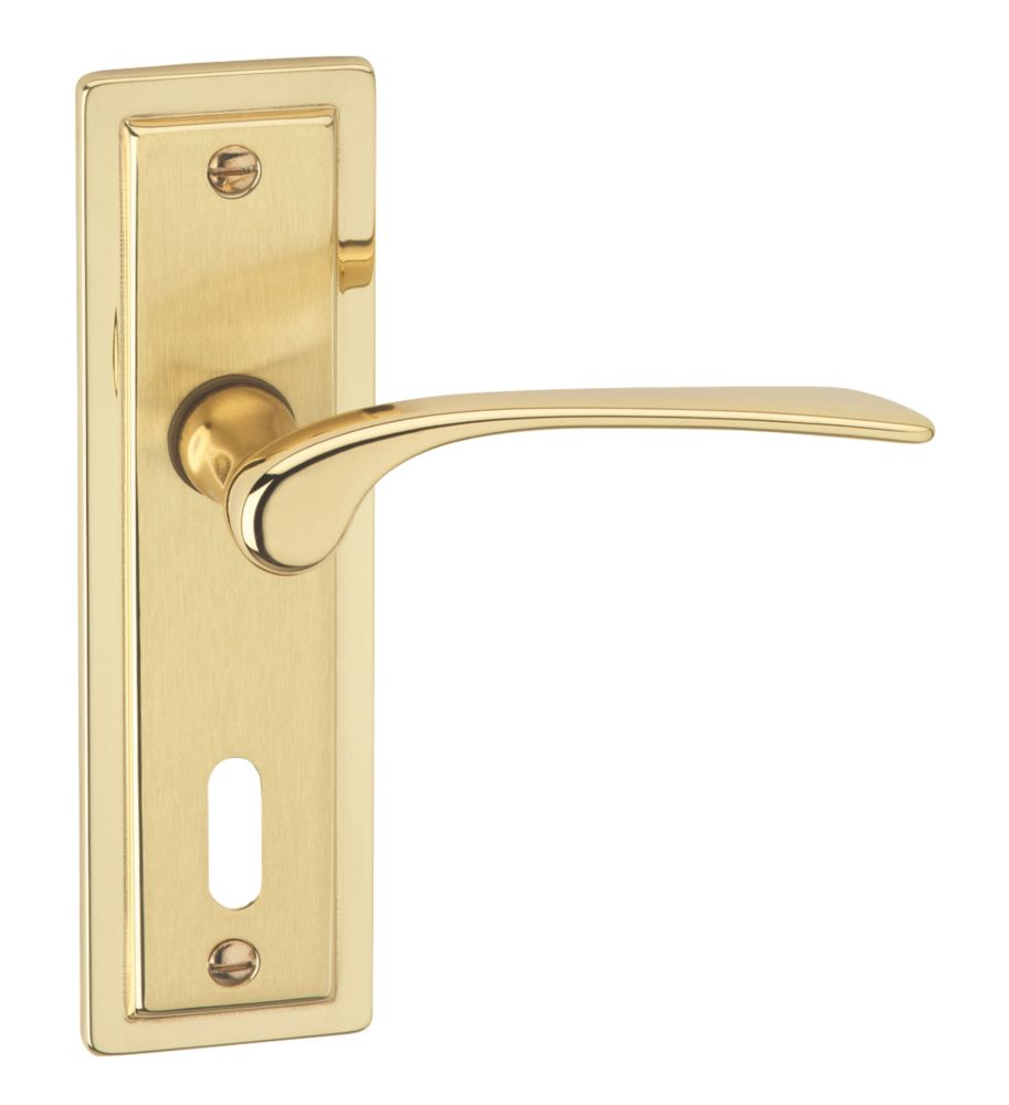 Urfic Como Fire Rated Lock Lever on Backplate Handles Pair Dual Tone Reviews