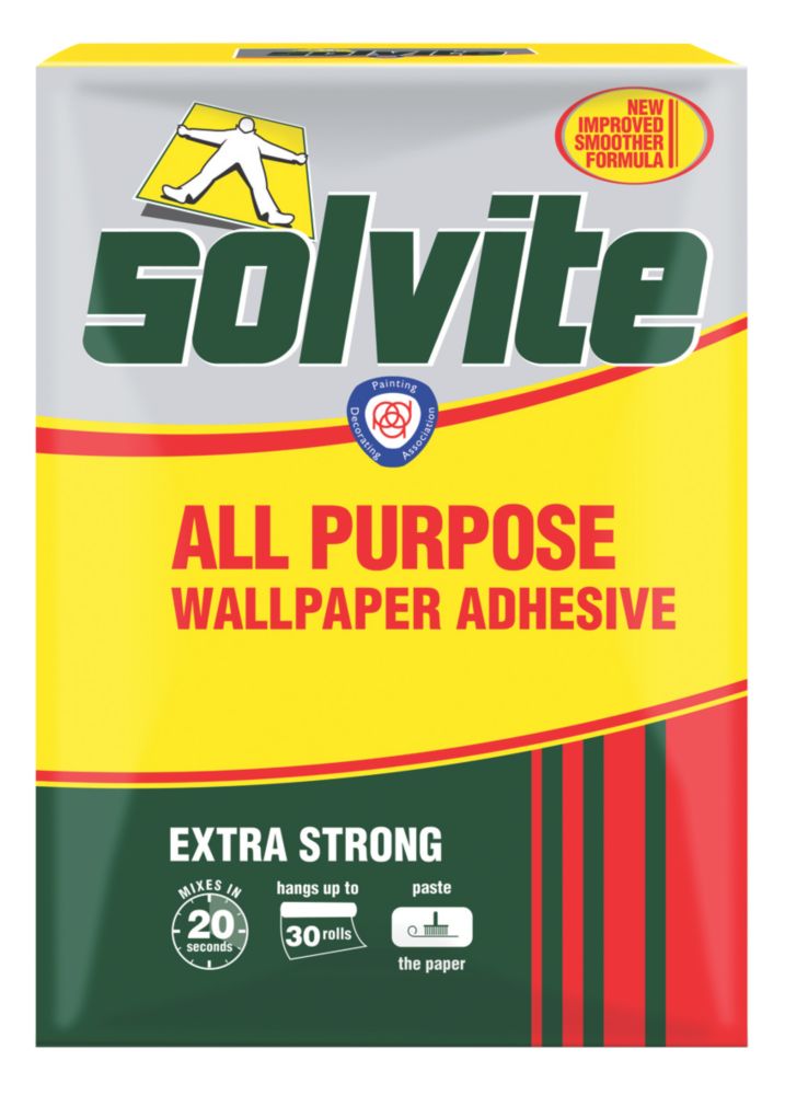 Solvite Extra Strong Wallpaper Adhesive Trade Box 30 Roll Pack Wallpaper Paste Screwfix Com