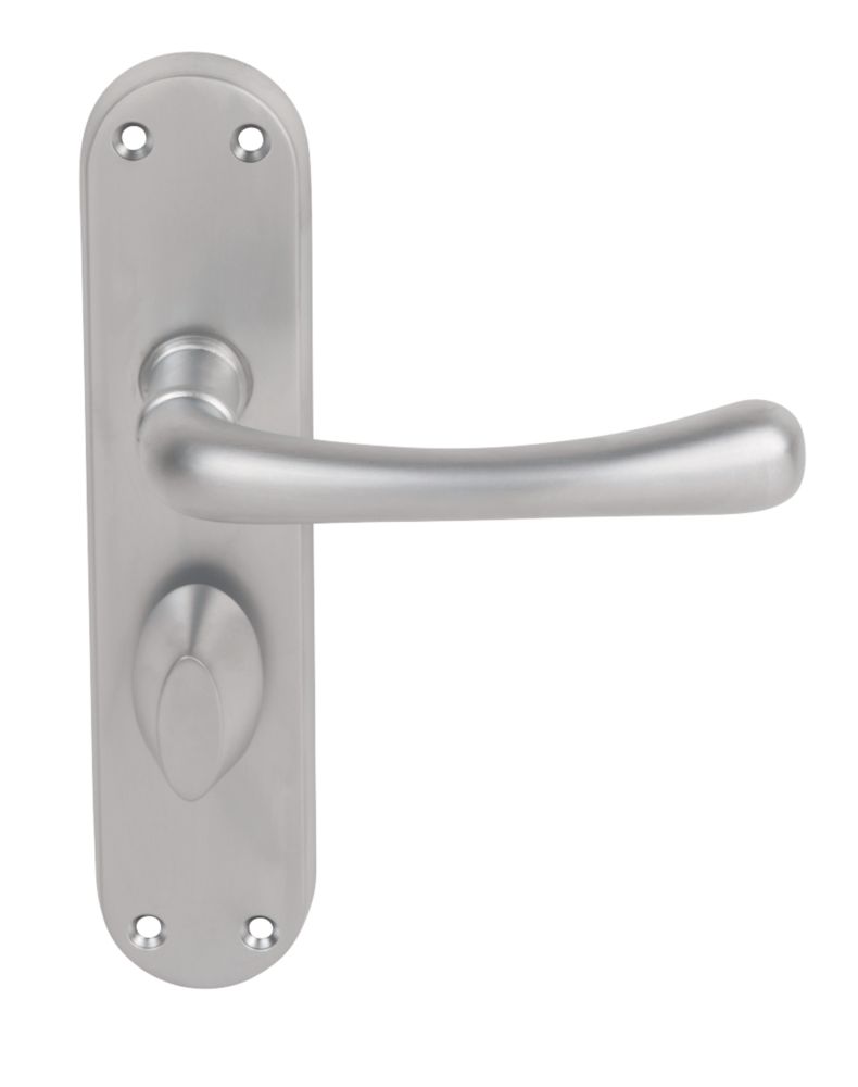 Serozzetta Ibra Door Handle On Short Backplate Type A Pack Satin Chrome