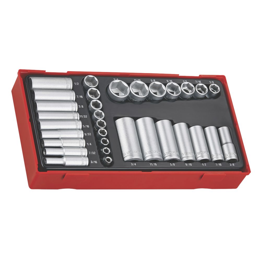 Teng Tools TTAF32 Mixed Drive Socket Set 32 Pieces