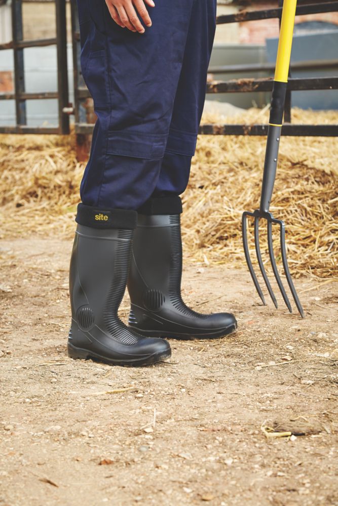 Site Trench Safety Wellingtons Black Size 11