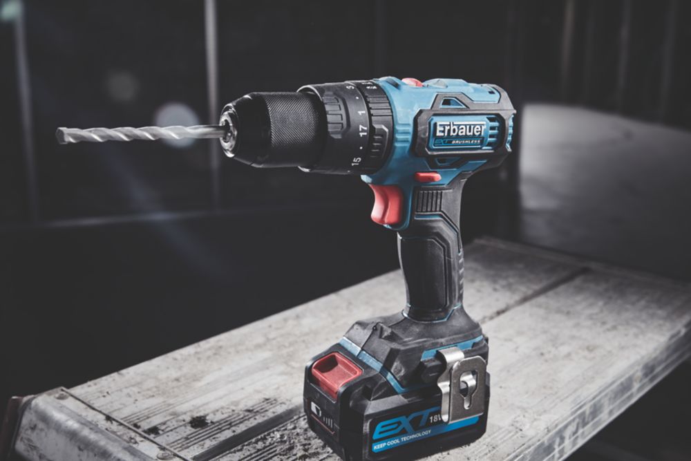 Erbauer ECD18-Li-2 18V 4.0Ah Li-Ion EXT Brushless Cordless Combi Drill