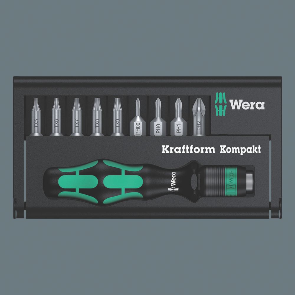 Wera Kraftform Kompakt Interchangeable Screwdriver Set 10 Pieces