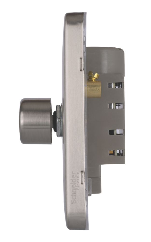 Schneider Electric Lisse Deco 3-Gang 2-Way Dimmer Brushed Stainless Steel