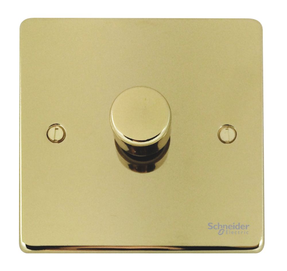 Schneider Electric Ultimate Low Profile 1-Gang 2-Way Push Dimmer Switch Polished Brass