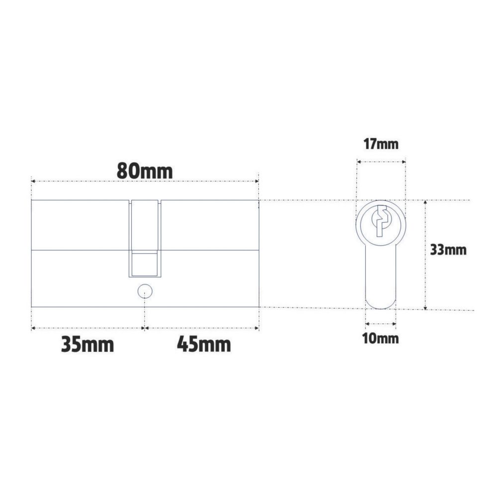 Yale 6-Pin Euro Cylinder Lock BS 40-50