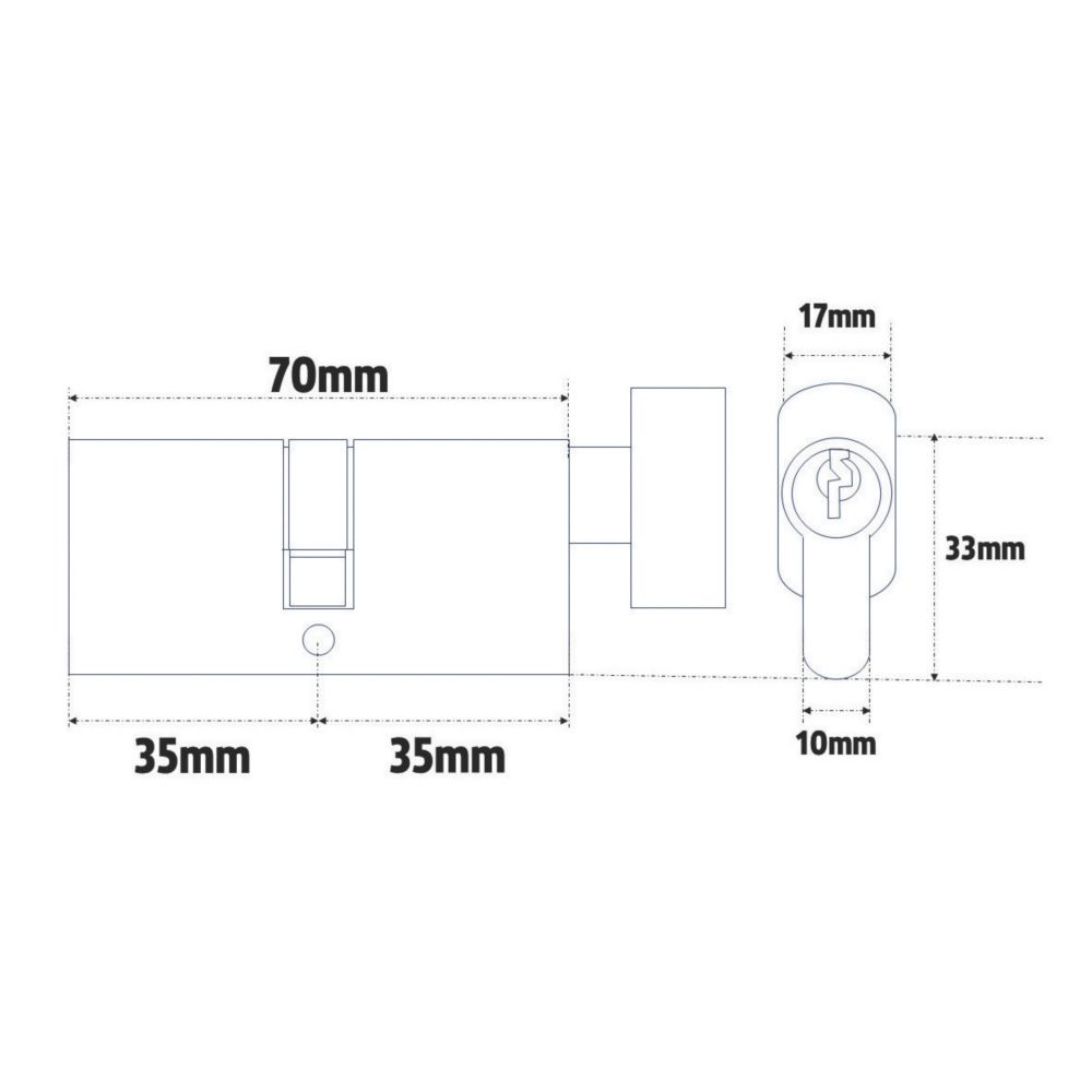 Yale 6-Pin Euro Cylinder Thumbturn Lock 35-35