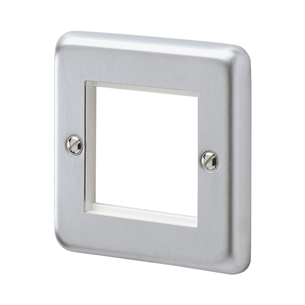 MK Albany Plus 2-Gang Light Switch Surround Brushed Chrome Reviews