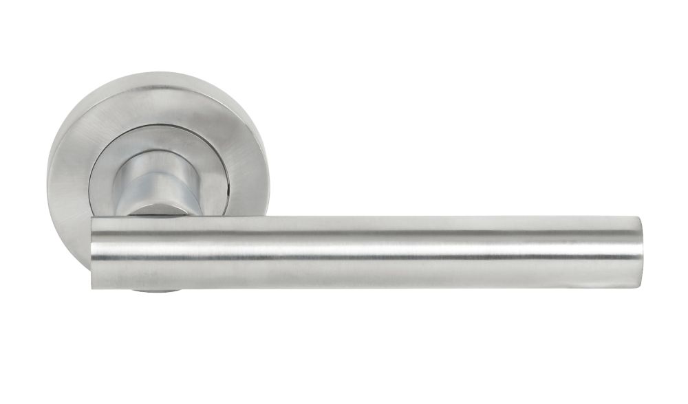 Smith & Locke T Bar Fire Rated Lever on Rose Door Handles Pair Satin Chrome Reviews