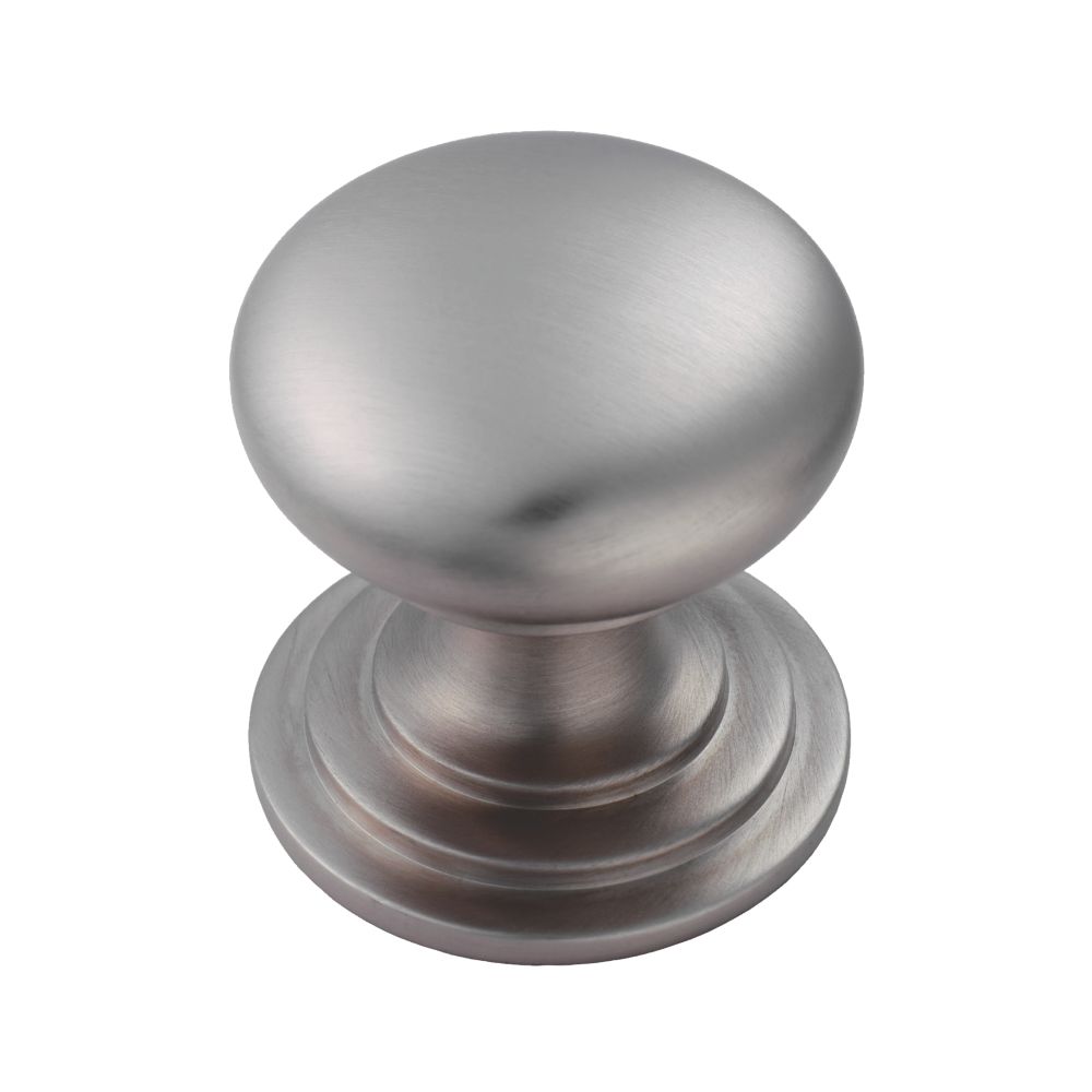 Fingertip Design Victorian Mushroom Cupboard Knob Pack Satin Stainless Steel 50mm