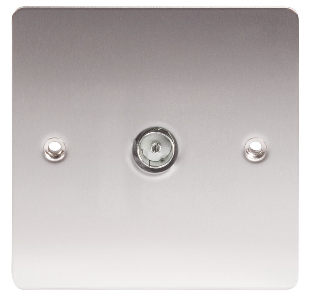 LAP Female Coaxial TV Socket Brushed Stainless Steel