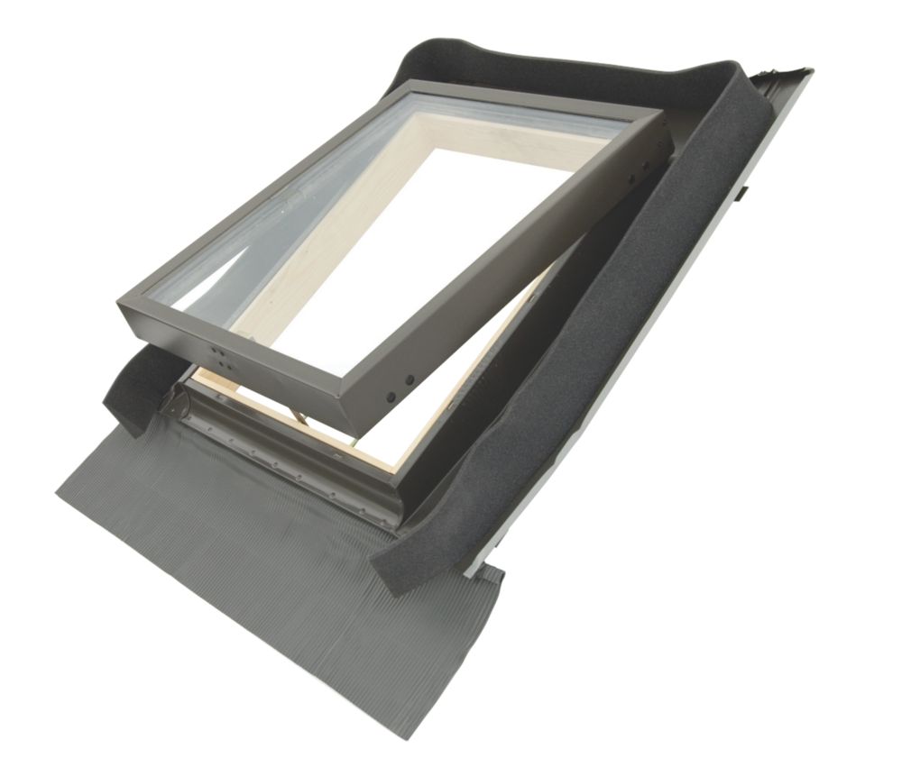 Tyrem Manual Top-Hung Lacquered Natural Pine Skylight Clear 440 x 550mm