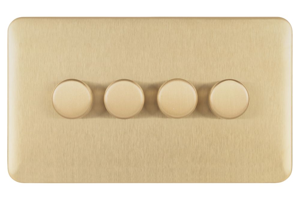 Schneider Electric Lisse Deco 4-Gang 2-Way Dimmer Switch Satin Brass