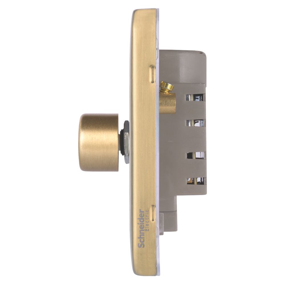 Schneider Electric Lisse Deco 4-Gang 2-Way Dimmer Switch Satin Brass