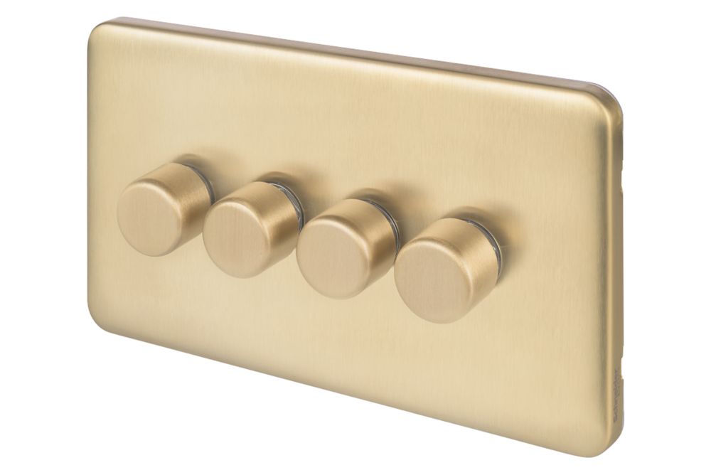 Schneider Electric Lisse Deco 4-Gang 2-Way Dimmer Switch Satin Brass Reviews