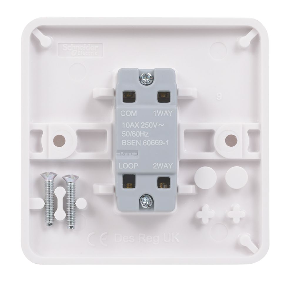 Schneider Electric Lisse 10AX 1-Gang 2-Way 10AX Light Switch White