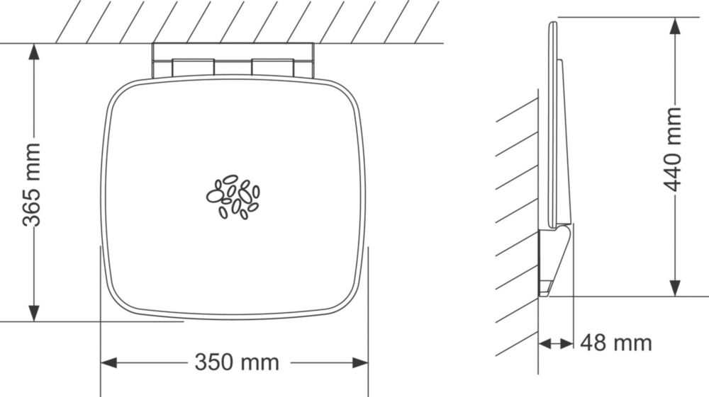 Mira Wall-Mounted Premium Shower Seat White / Chrome