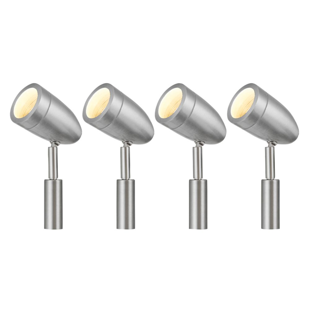 Mirage Outdoor LED Spike Light Kit Brushed Silver 12W 4 Pack