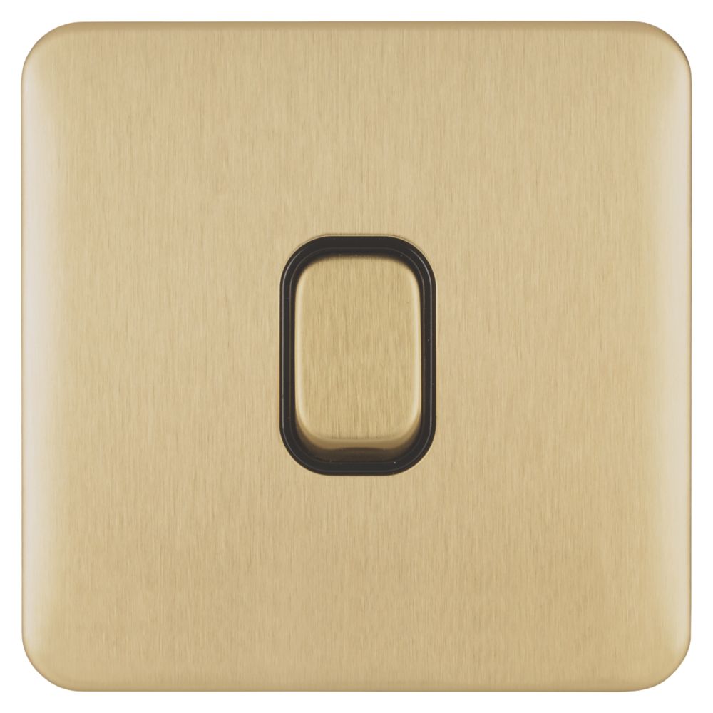 Schneider Electric Lisse Deco 10A 1-Gang 2-Way Retractive Switch Satin Brass with Black Inserts