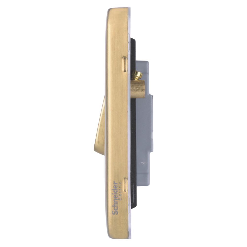 Schneider Electric Lisse Deco 10A 1-Gang 2-Way Retractive Switch Satin Brass with Black Inserts