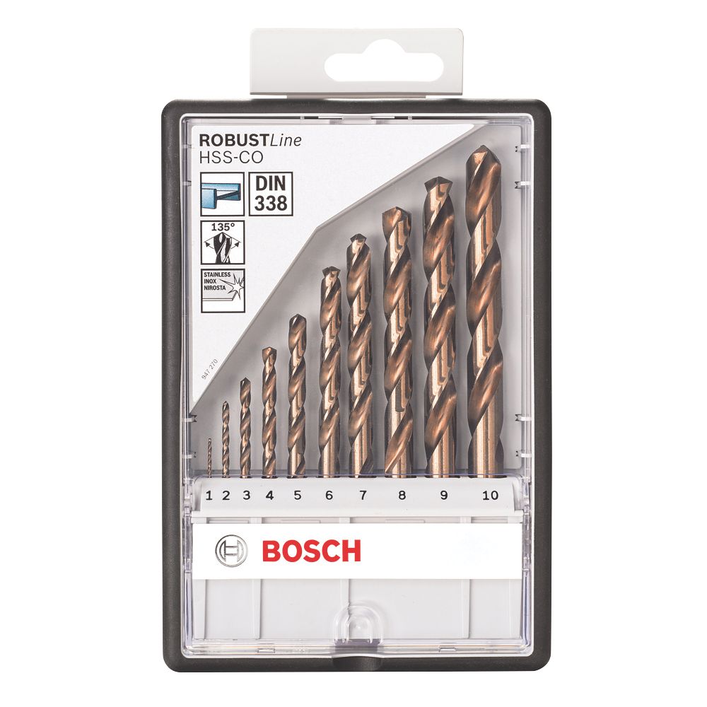 Bosch Straight Shank X-Pro HSS Drill Bits 10 Piece Set