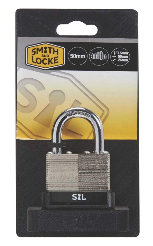 Smith & Locke Laminated Weather-Resistant Padlock 50mm