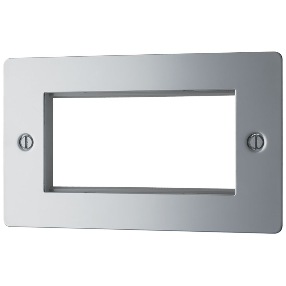 LAP 2-Gang Front Plate with 4 Module Aperture + Earth Polished Chrome Reviews