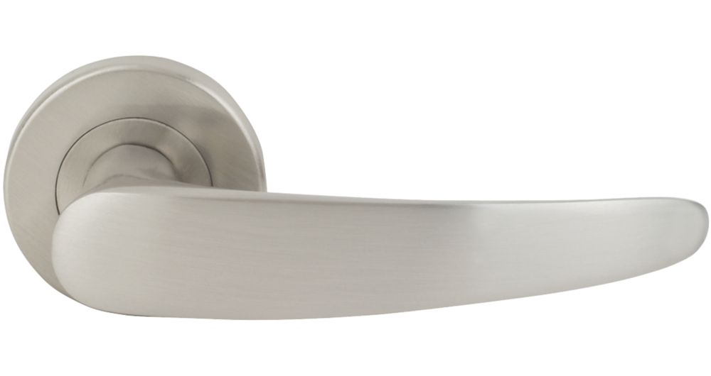 Smith Locke Elegance Lever On Rose Door Handle Pair Brushed