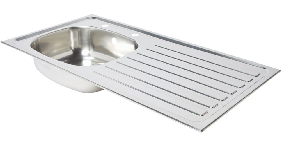 Kitchen Sink & Left-Hand Drainer Stainless Steel 1 Bowl 940 x 490mm