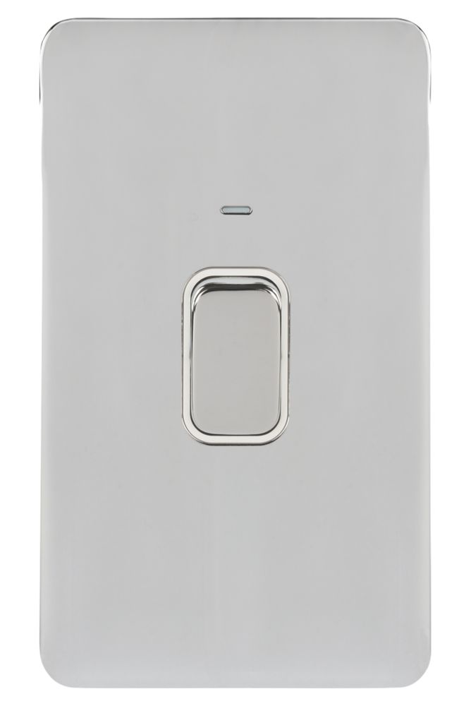 Schneider Electric Lisse Deco 50A 2-Gang DP Cooker Switch Polished Chrome with LED