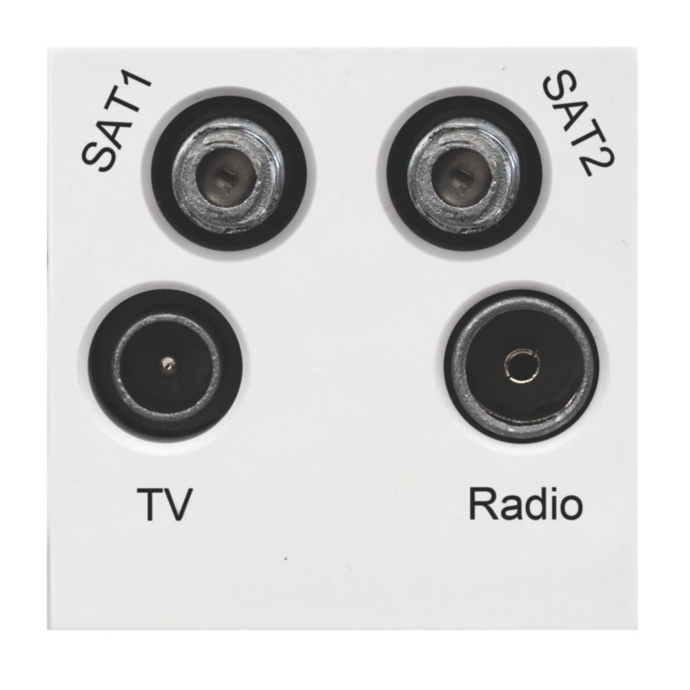 LAP TV, FM & 2 Satellite Quadruplex Grid Module White