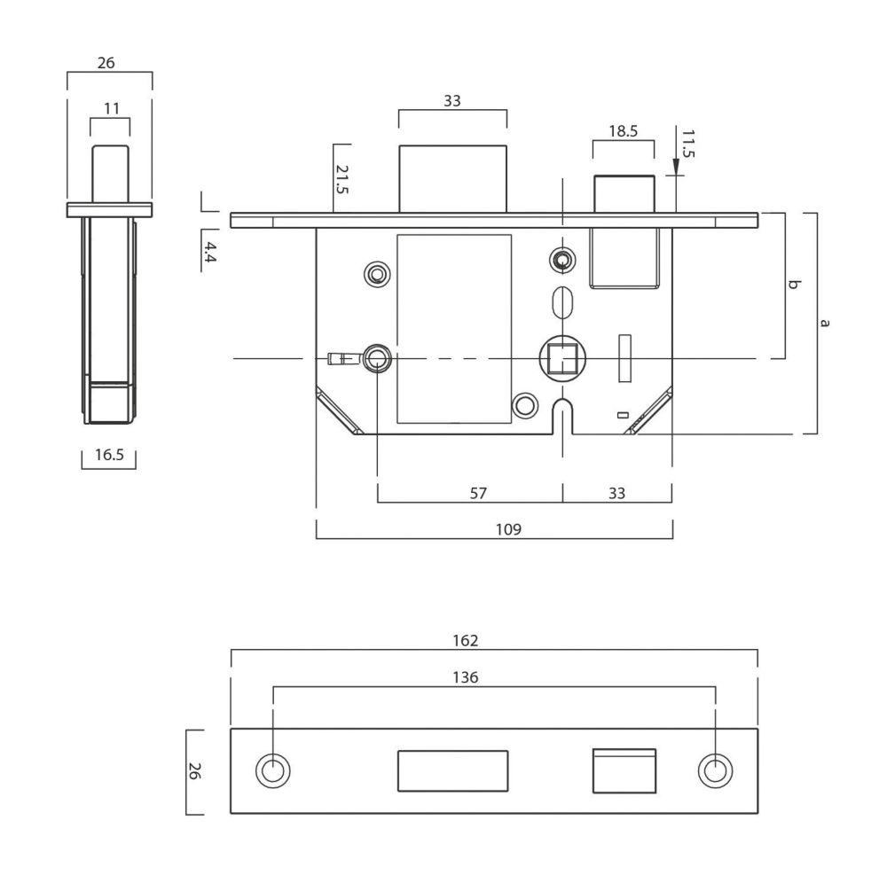 Legge Polished Stainless Steel BS 5-Lever Mortice Sashlock 81mm Case - 58mm Backset